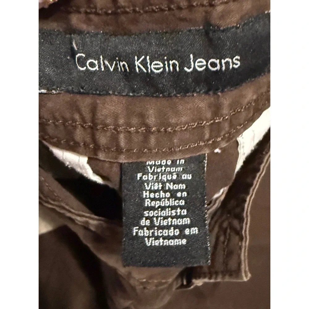 Calvin Klein Jeans Brown Cropped Wide Leg Pants Womens Size 12 Chocolate Capris‎